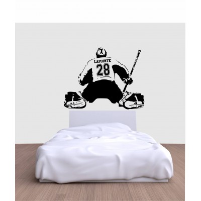 Wall sticker - Hockey goaltender back view to personalize